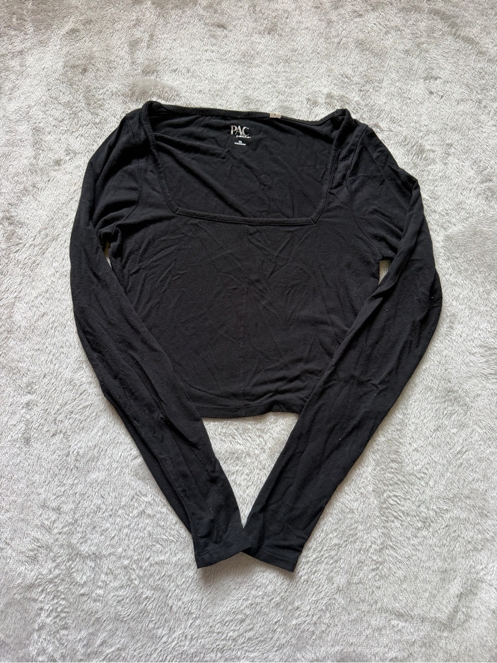 PacSun Black Square Neck Long Sleeve Tee